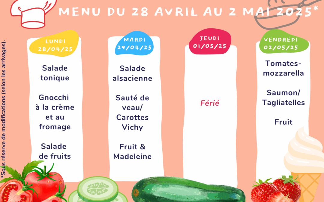 Semaine du 28 Avril au 2 Mai 2025